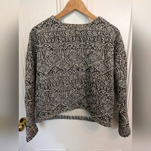 Cropped Valérie Dumaine grey patterned sweatshirt size small